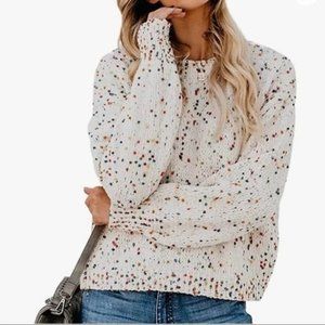 Seven7 Chunky Knit Confetti Popcorn Chenille Women's Size Large